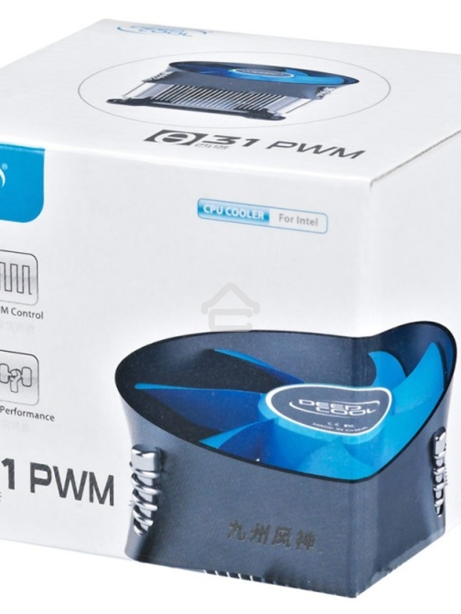 Кулер для процессора DEEPCOOL THETA 31 PWM черный/синий, 92 мм, алюминий/медь, 2400 об/мин, 32.5 дБ, 4 pin, 95 Вт, 60 мм