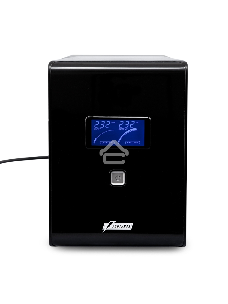 Источник бесперебойного питания Powerman Smart Sine 1500VA/1050W, 220V, Line-Interactive, LCD, Tower, Out: 4xShuko, Black*SmartSine1500