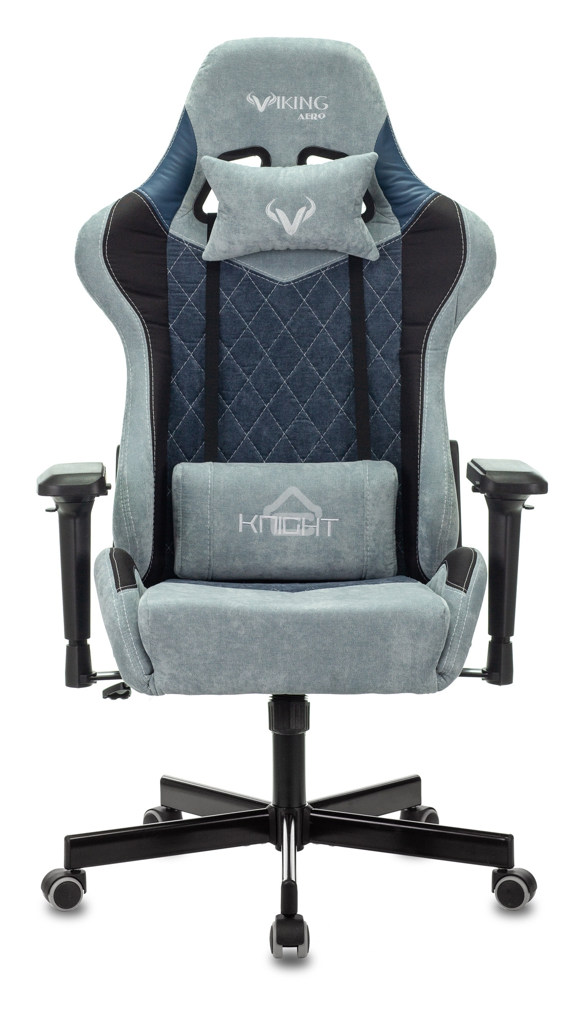 Кресло игровое Бюрократ VIKING 7 KNIGHT BL FABRIC синий текстиль/эко.кожа крестовина металл/пластик