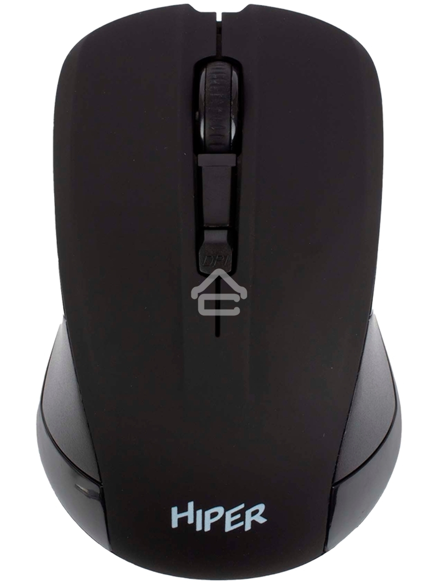 Мышь беспроводная HIPER HOMW-101 /1000-1600 dpi/оптический/4 кнопки/Soft-touch покрытие/USB-приемник/2,4 ГГц/батарея 1хАА/черный (HOMW-101)