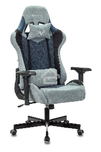Кресло игровое Бюрократ VIKING 7 KNIGHT BL FABRIC синий текстиль/эко.кожа крестовина металл/пластик