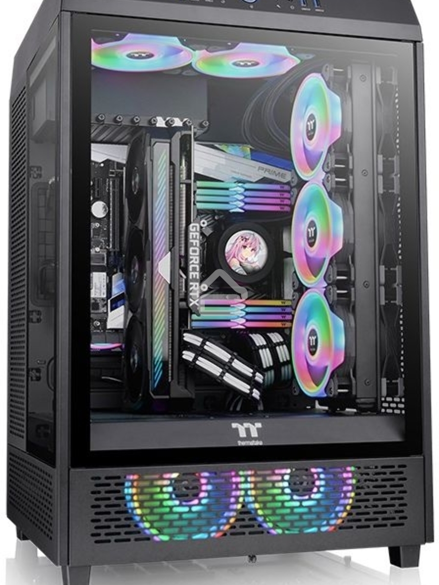 Компьютерный корпус Thermaltake The Tower 500 черный без БП ATX 1x120mm 3x140mm 4xUSB3.0 2xUSB3.1 audio bott PSU