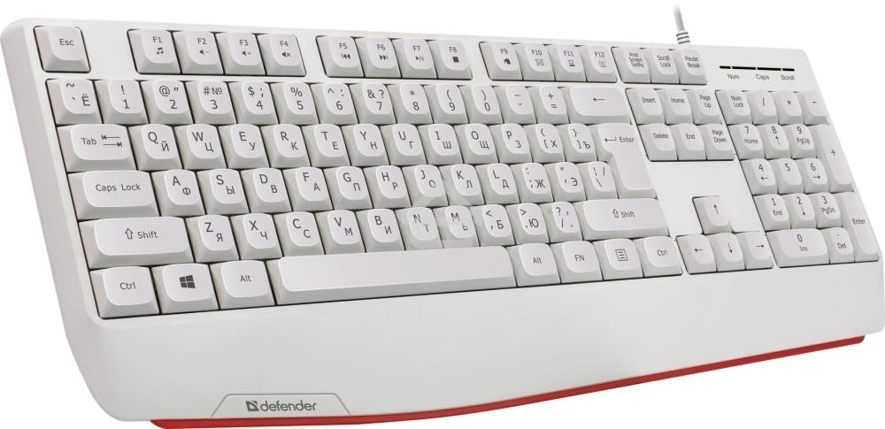 Клавиатура проводная Defender Atom HB-546, USB, белый