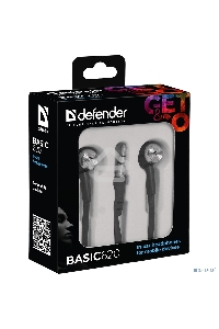 Наушники Defender вставки Basic 620 черный