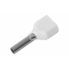 Наконечник штыревой втулочный изолированный F-8 мм 2х0.5 мм² (НШВи(2) 0.5-8/Ги2 0,5-8) белый Rexant