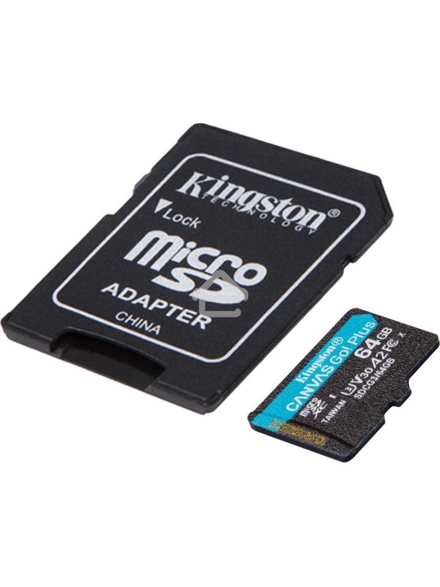 Флеш карта Kingston 64GB microSDXC Canvas Go Plus 170R A2 U3 V30 Card + ADP EAN: 740617301045