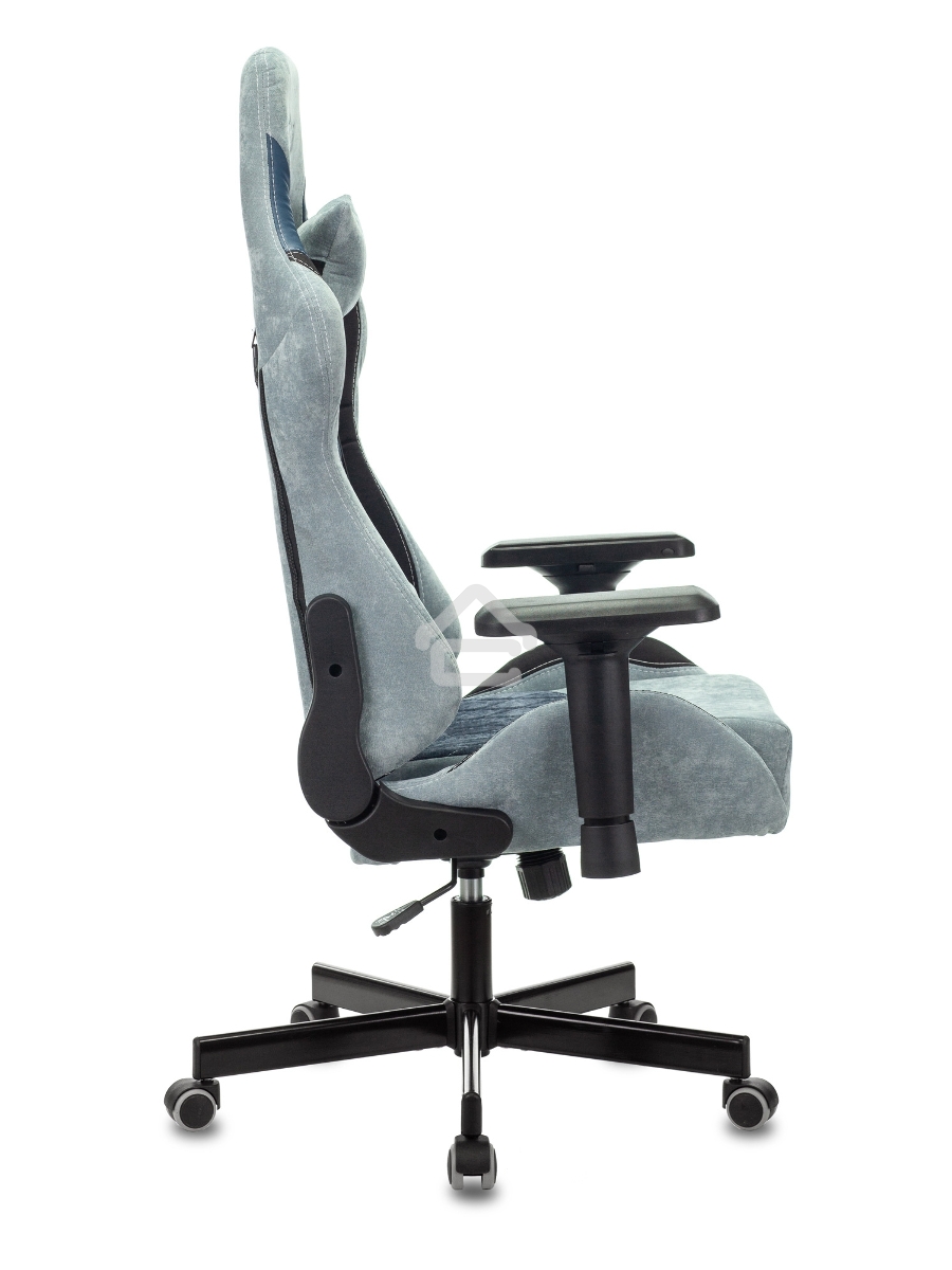 Кресло игровое Бюрократ VIKING 7 KNIGHT BL FABRIC синий текстиль/эко.кожа крестовина металл/пластик
