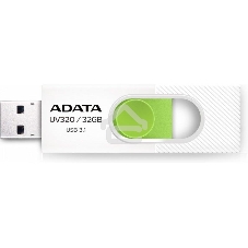 Флешка USB ADATA UV320 (AUV320-32G-RWHGN), 32Gb, USB 3.2, R/W 100/30, белый/зеленый