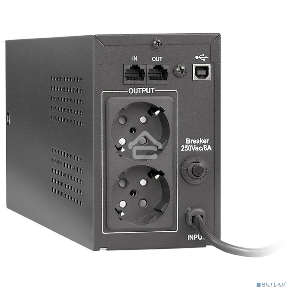 Источник бесперебойного питания ExeGate EP285478RUS Power Smart ULB-850.LCD.AVR.EURO.RJ.USB<850VA/480W, LCD, AVR, 2 евророзетки, RJ45/11, USB, Black>