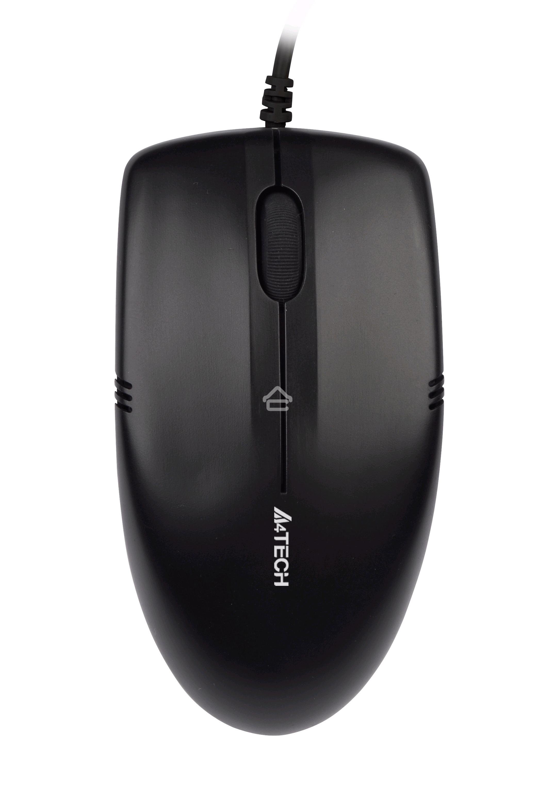 Мышь проводная A4Tech OP-530NU черный, 1200 dpi, USB, кнопки - 3