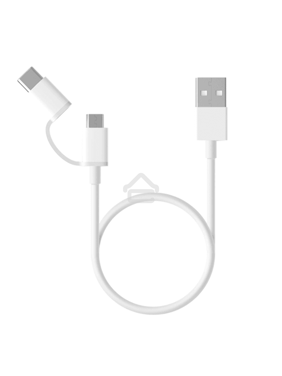 USB-кабель Xiaomi Mi 2-in-1 USB Cable Micro-USB to Type-C  (30cm)