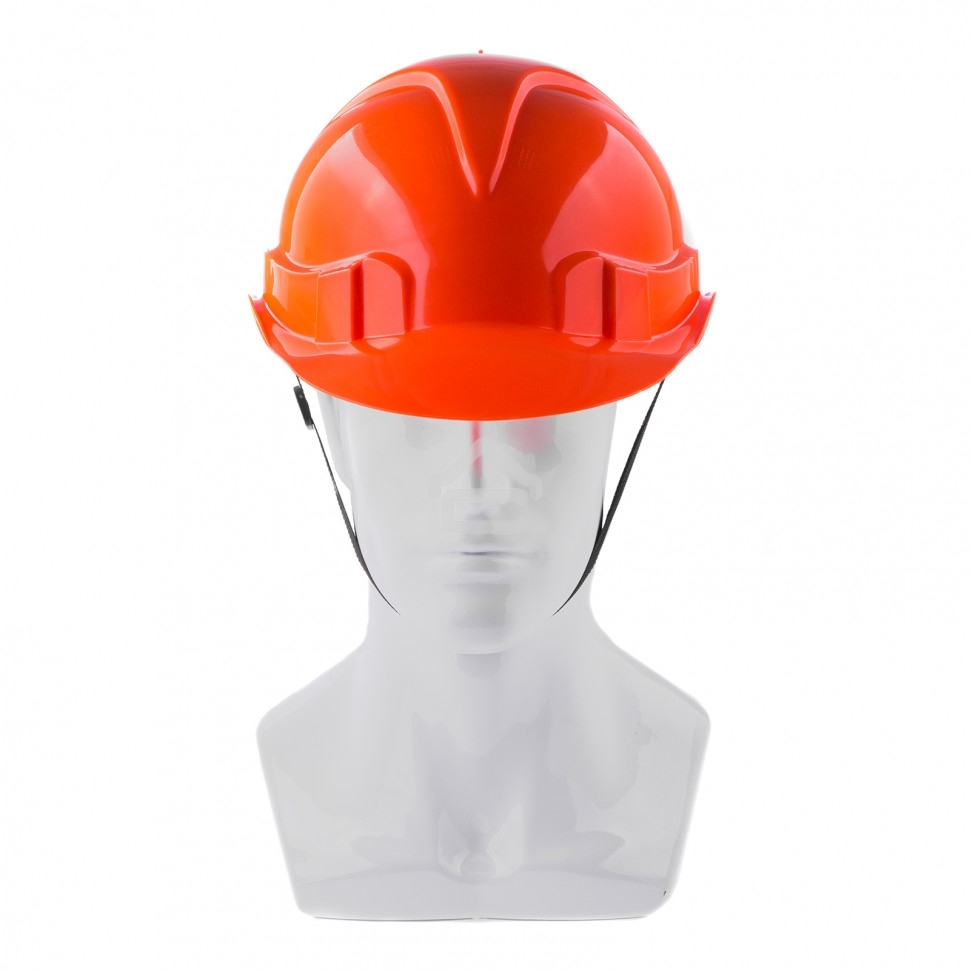 Каска защитная Сибртех с храповым механизмом, ЕВРОПЛАСТ, оранжевая