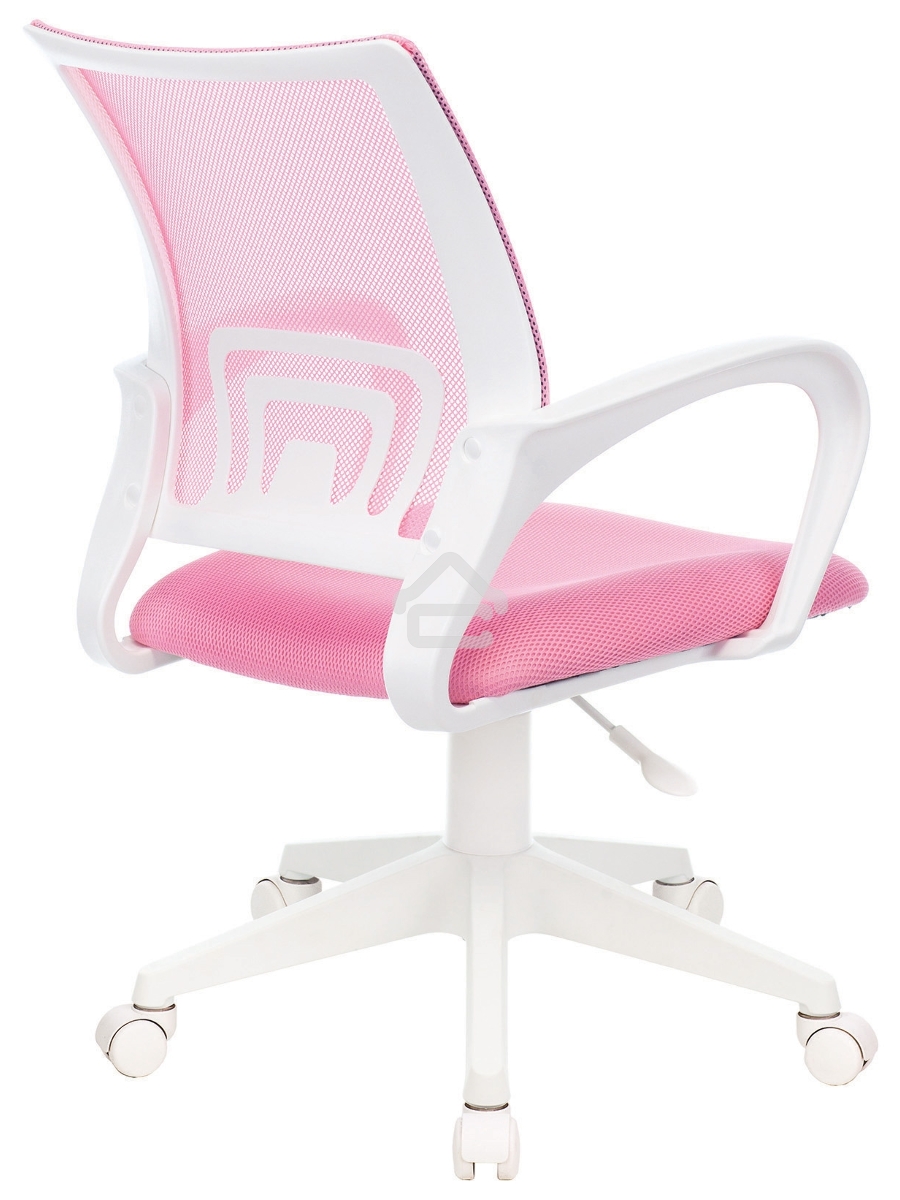 Кресло компьютерное Бюрократ CH-W695NLT TW-06A TW-13A розовый, сетка/ткань, крестовина пластик, пластик белый