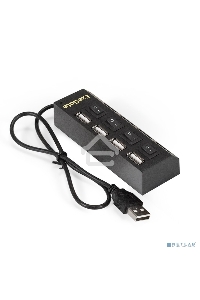 Хаб USB (концентратор) ExeGate EX293977RUS DUB-42SW (кабель-адаптер USB2.0 --> 4xUSB2.0, кнопки включения/отключения для каждого порта, Plug&Play, черный)