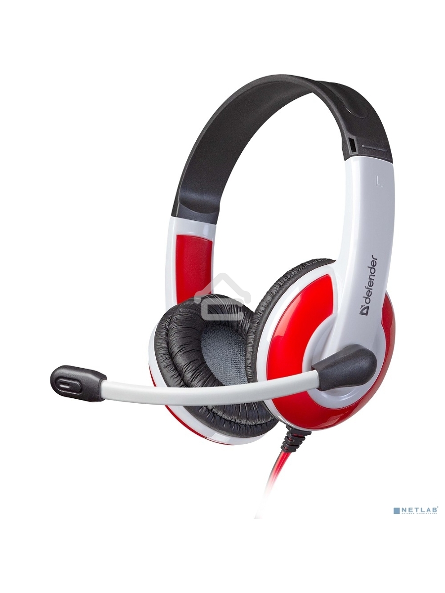 Наушники Defender Warhead G-120 красный/белый кабель 2 м