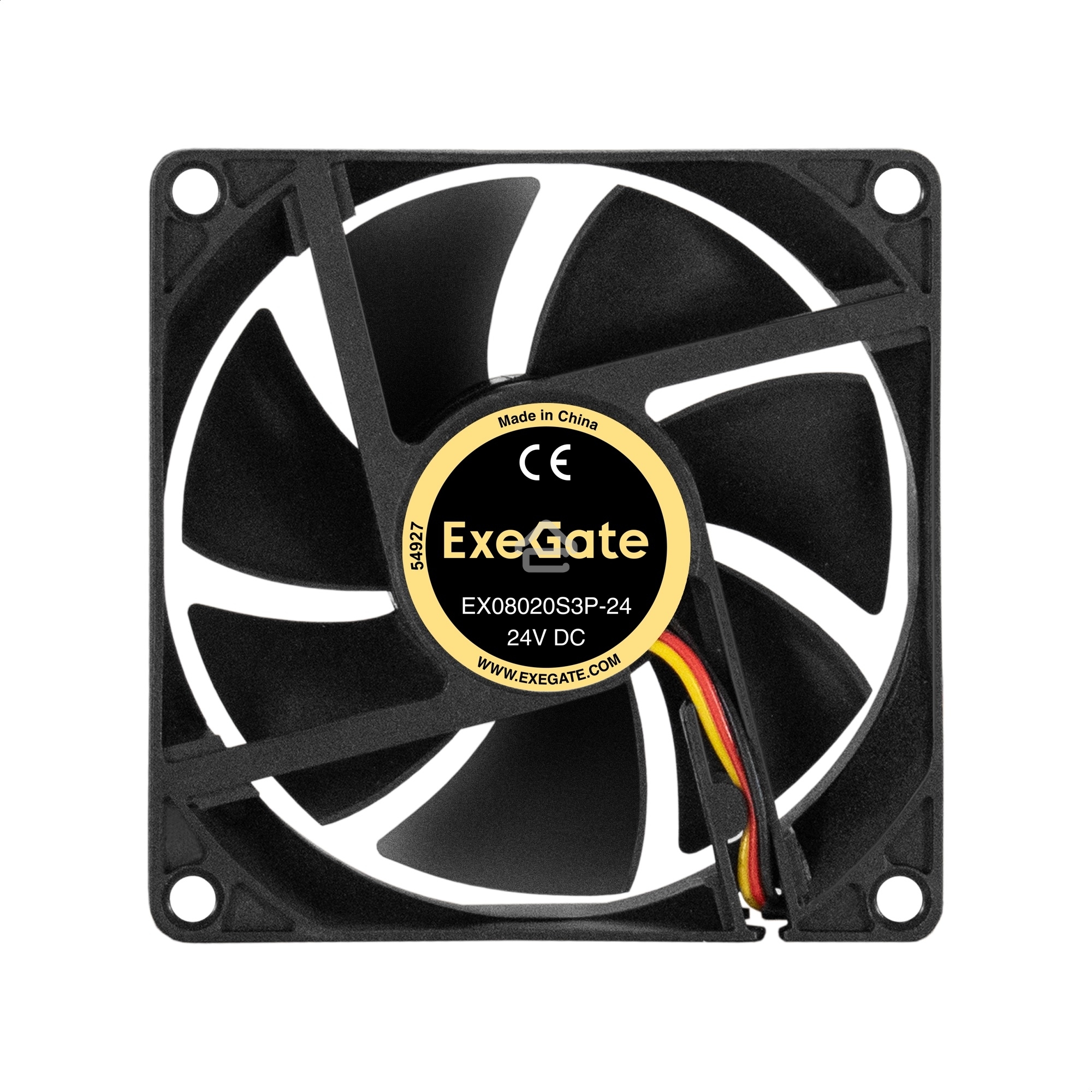 Вентилятор для корпуса ExeGate EX08020S3P-24 черный, 80 мм, 3900 об/мин, 41.2 дБ, 3 pin