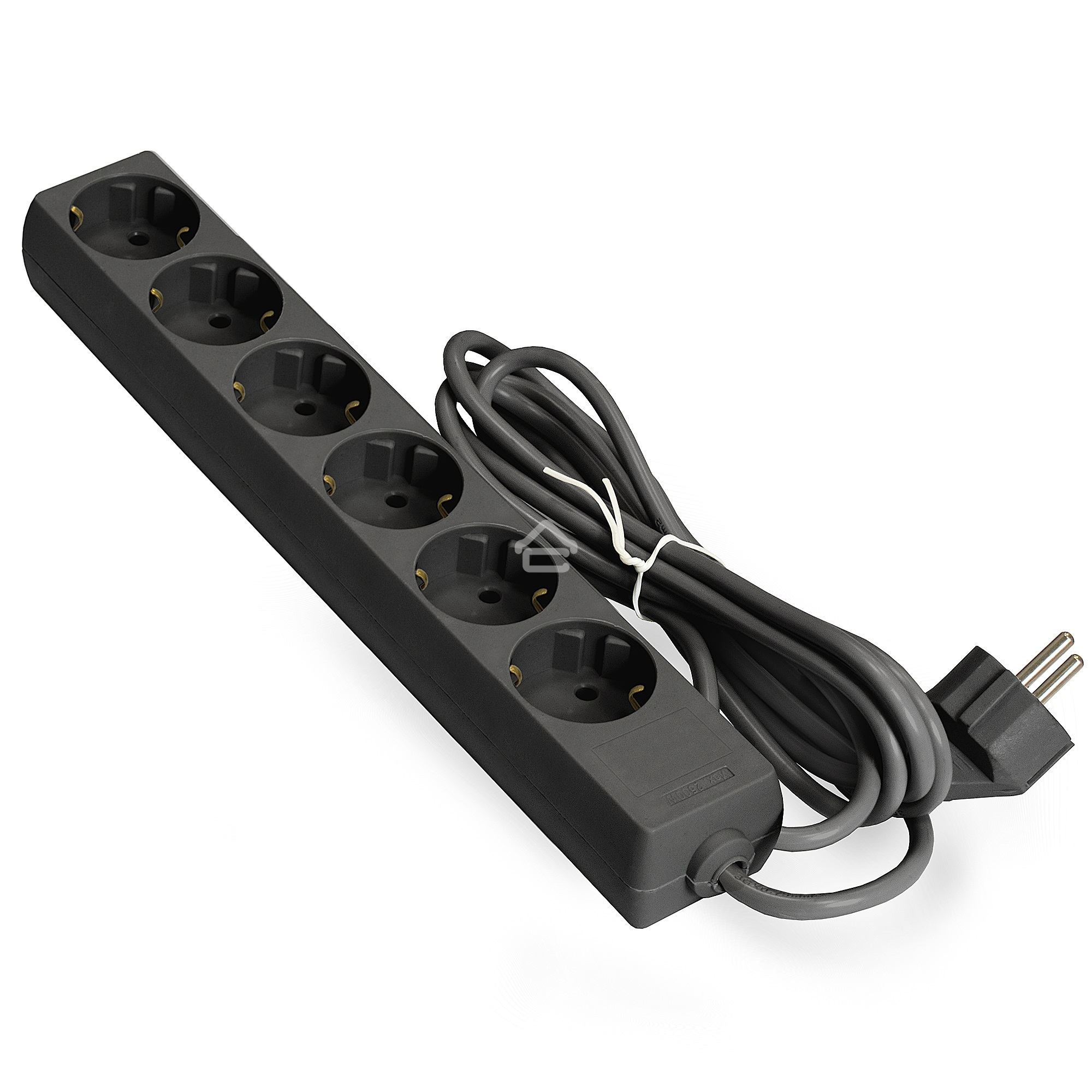 Удлинитель ExeGate ECE-6-3B (EX285831RUS), черный, 3 м, евровилка с заземлением, 6 евророзеток с заземлением, 2200 Вт