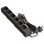 Удлинитель ExeGate ECE-6-3B (EX285831RUS), черный, 3 м, евровилка с заземлением, 6 евророзеток с заземлением, 2200 Вт