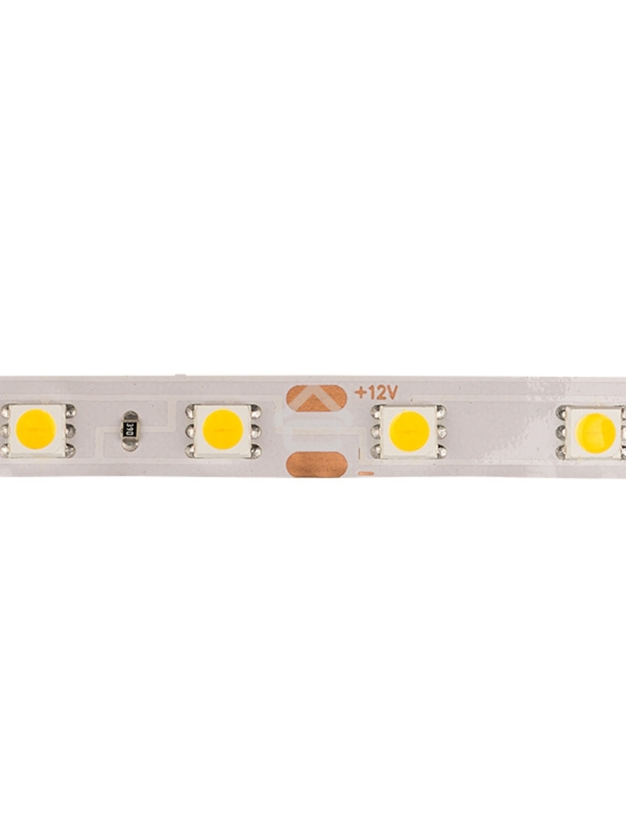 Лента LED открытая, 10 мм, IP23, SMD 5050, 60 LED/m, 12 V, цвет свечения теплый белый