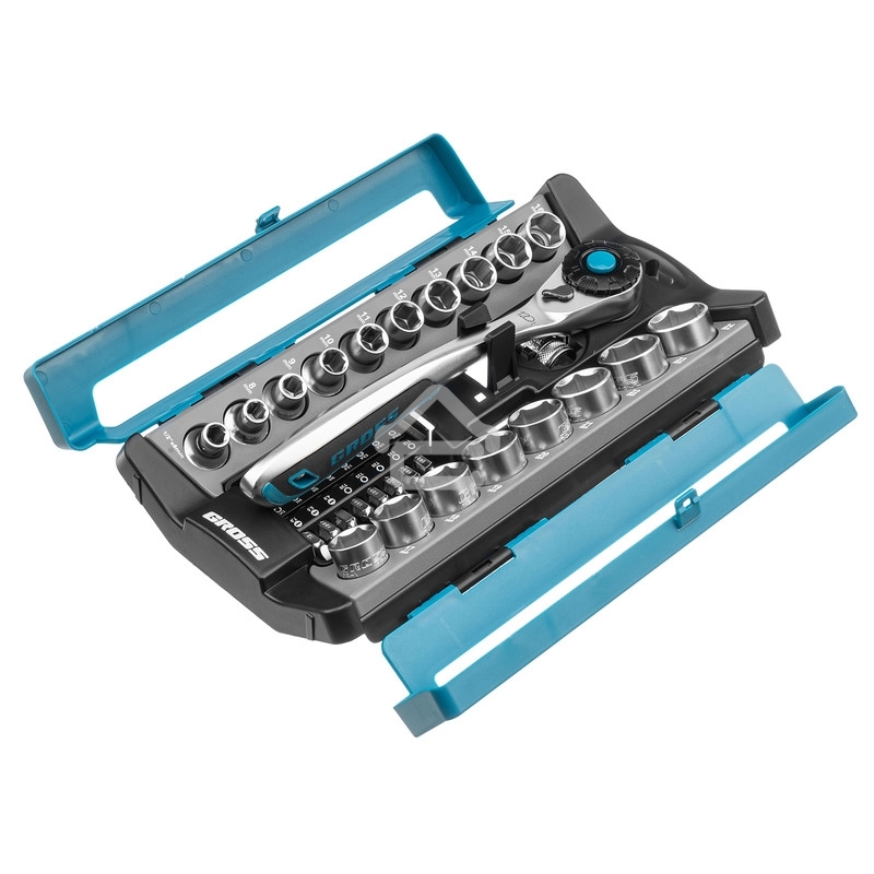 Набор торцевых головок Gross 14145 трещотка 120 зубьев, 36 предметов