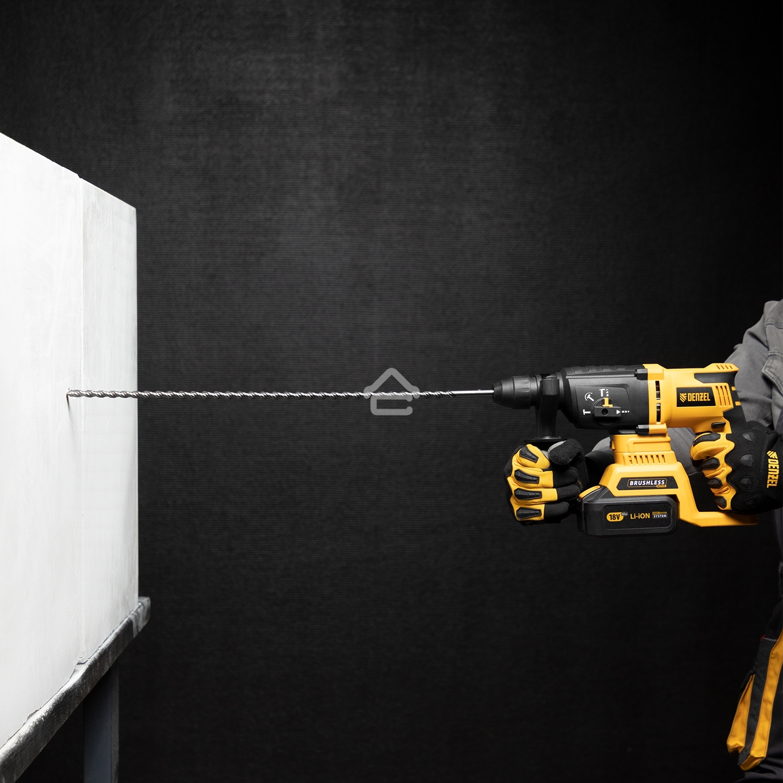 Бур по бетону Denzel двойная спираль, Cobalt W-tip, 12x600 мм, SDS PLUS