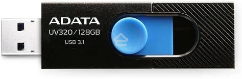 Флеш диск ADATA UV320 128GB, USB 3.2, черный/голубой