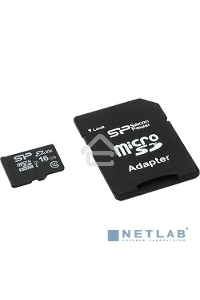 Флеш карта microSDHC 16Gb Class10 Silicon Power SP016GBSTHBU1V10-SP + adapter
