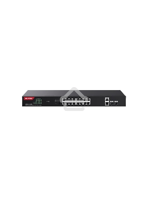 Коммутатор неуправляемый IP-COM G1120P-16-250W PoE, 20 портов, 18x1 Гбит/с, SFP 2x1 Гбит/с, PoE 16х30 Вт (до 230 Вт)