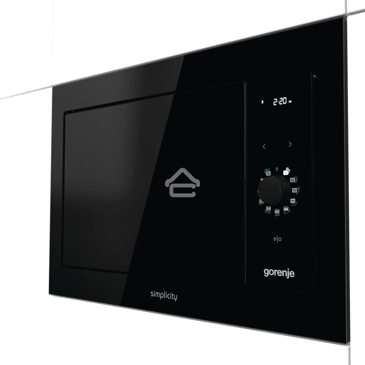 Встраиваемая микроволновая печь GORENJE BM235G1SYB черный 23 л, 900 Вт, переключатели - поворотный механизм/сенсор