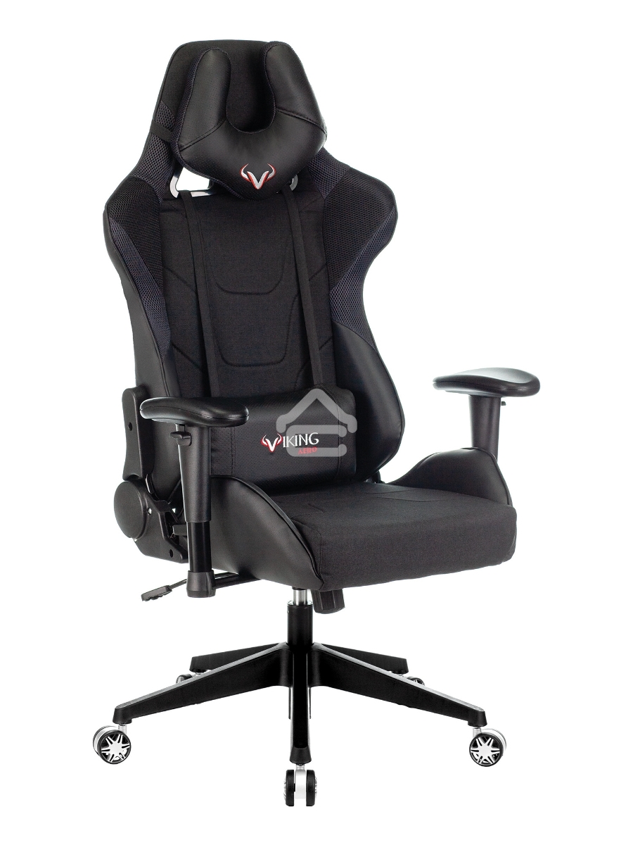 Кресло игровое Бюрократ VIKING 4 AERO BLACK EDITION черный искусст.кожа/ткань