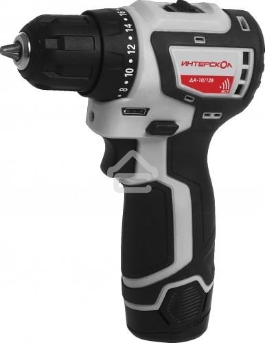 Дрель-шуруповерт аккумуляторная ИНТЕРСКОЛ ДА-10/12В МиниМАКС, 12 В, без АКБ, аккумуляторная