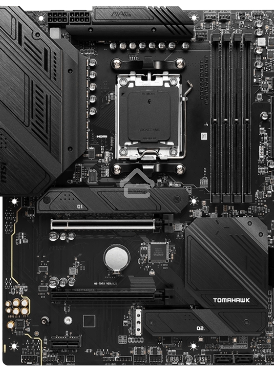 Материнская плата MSI MAG B650 TOMAHAWK WIFI, AM5, AMD B650, 4xDDR5, 6xSATA, 3xM.2, 1xPCI-E 4.0 x16, 1xPCI-E 4.0 x2, 1xHDMI, 1xDisplayPort, 1xUSB Type-C, 1x2.5Gb LAN, 2xUSB-A 2.0, 3xUSB-A 3.2 Gen 1, 3xUSB-A 3.2 Gen 2, 5x3.5 мм, 7.1, Standard-ATX