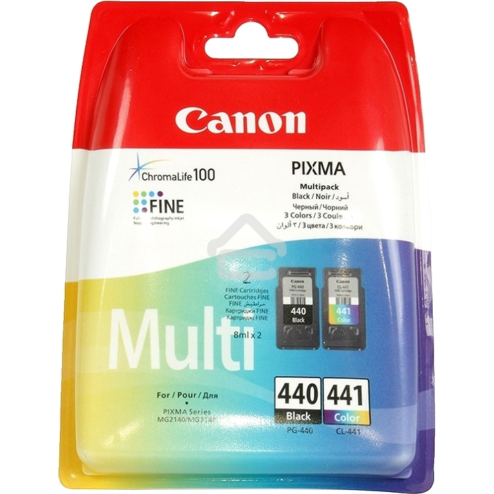 Картридж струйный Canon PG-440/CL-441 5219B005 черный/трехцветный x2уп. для Canon MG2140/MG3140 (180 стр.)