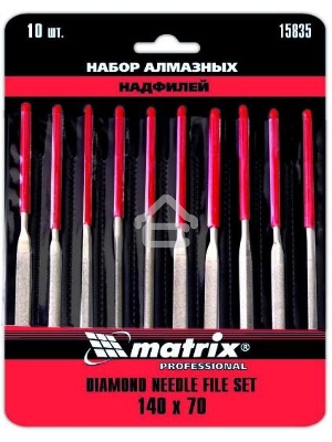 Набор надфилей MATRIX 15835  алмазных 140х70х3 10шт master