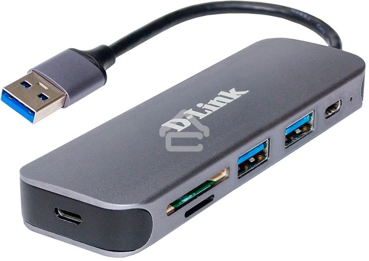 USB-концентратор D-Link DUB-1325/A1A с 2 портами USB 3.0, 1 портом USB Type-C, слотами для карт SD и microSD и разъемом USB 3.0