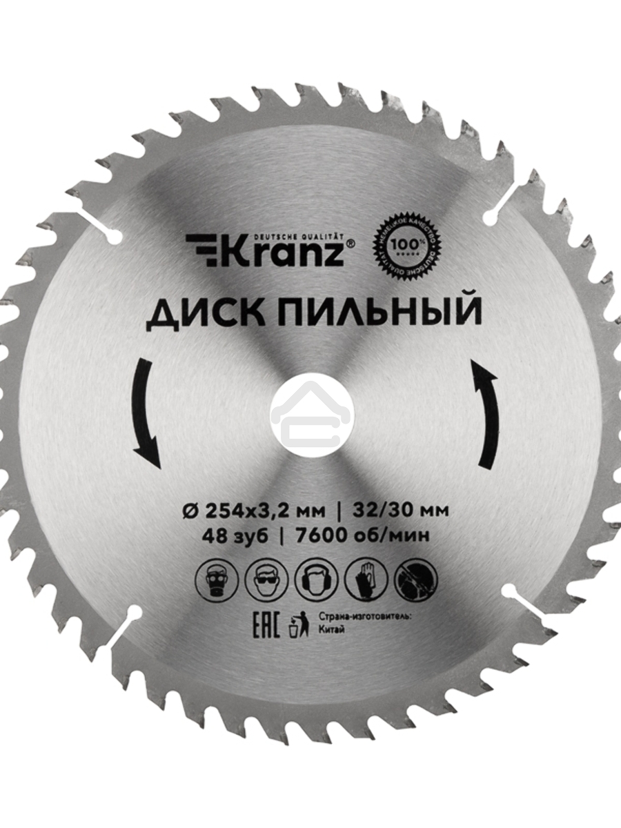 Диск пильный 254 мм х 48 зуб х 32/30 мм Kranz