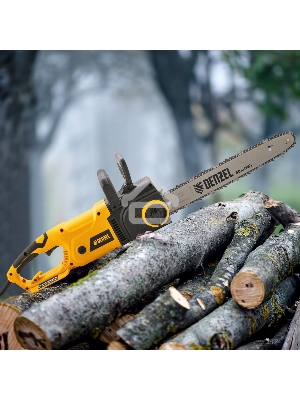 Пила цепная электрическая EDS-2000, 2кВт,продольная,шина 40см,шаг 3/8, паз 1,3мм, 56зв Denzel