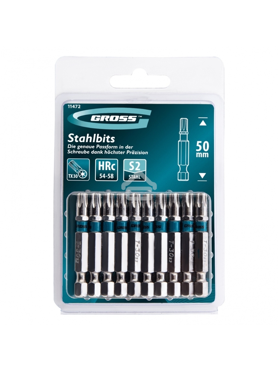 Набор бит TORX 30х50, сталь S2, 10 шт. Gross