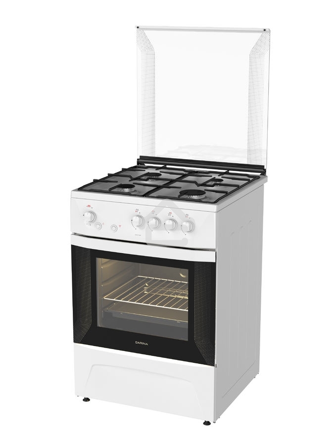 Плита газовая Darina 1D GM141 007 W белый, конфорок 4 шт, духовка 50 л, 60 см x 85 см x 60 см