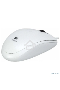 Мышь проводная Logitech B100 белый, 1000 dpi, USB, кнопки - 3