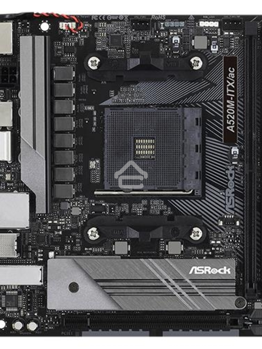 Материнская плата ASRock A520M-ITX/AC, AM4, AMD A520, 2xDDR4, 4xSATA, 1xM.2 PCIe, 1xPCIe 3.0 x16, 1xHDMI, 1xDP, 1x1Gb LAN, Wi-Fi, Bluetooth, 2xUSB-A 2.0, 3xUSB-A 3.2 Gen 1, 1xUSB-C 3.1, 3x3.5 мм, 7.1, Mini-ITX
