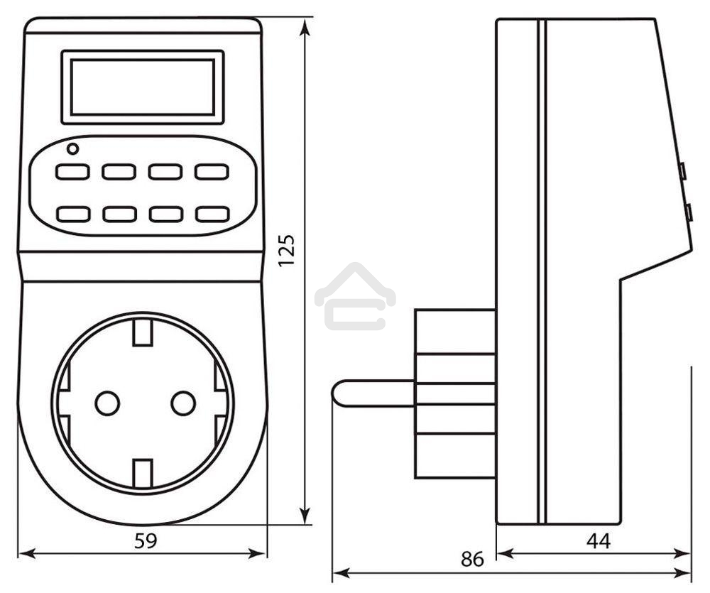 Розетка с таймером FERON 23205(недельная) 3500W/16A 230V, 61925(TM22)