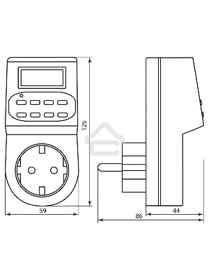 Розетка с таймером FERON 23205  (недельная) 3500W/16A 230V, 61925(TM22)