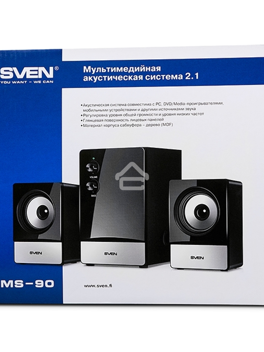 Колонки SVEN MS-90 Black (2x2.5W+ сабвуфер 5W, дерево)