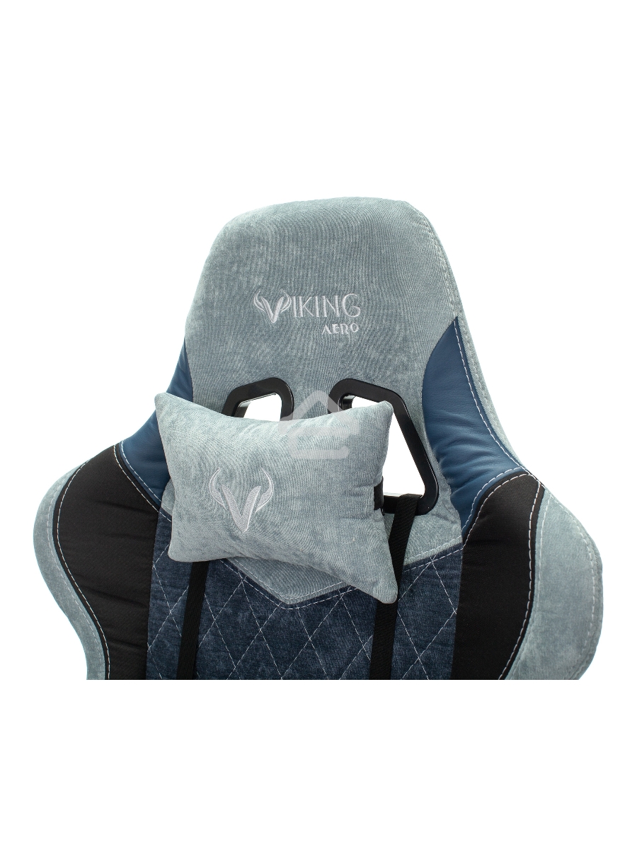 Кресло игровое Бюрократ VIKING 7 KNIGHT BL FABRIC синий текстиль/эко.кожа крестовина металл/пластик