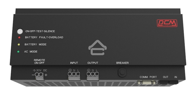 Источник бесперебойного питания Powercom DRU 500VA/300W, DIN Rail, 230V, RS-232, 2 year warranty (1114005)