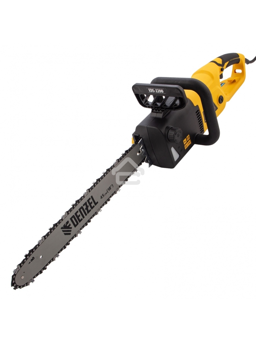 Пила цепная электрическая EDS-2200, 2,2кВт,продольная,шина 45см,шаг 3/8, паз 1,3мм, 62зв Denzel