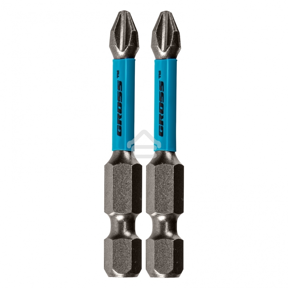 Набор бит торсионных PH2x50 мм, для ударных шуруповертов, 2 шт. Gross