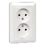 Розетка WESSEN RS16-235-B  ХИТ белый 2-ая б/з 10А скрытый монтаж