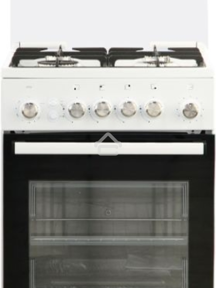 Плита газовая De Luxe 5040.30г (кр) ЧР белый/черный, конфорок 4 шт, духовка 43 л, 50 см x 85 см x 50 см